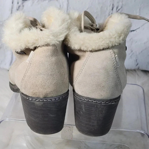 SPORTO‎ Womens 9 Beige Waterproof Insulated Faux Fur Winter Boots Heeled Stylish - Picture 9 of 13